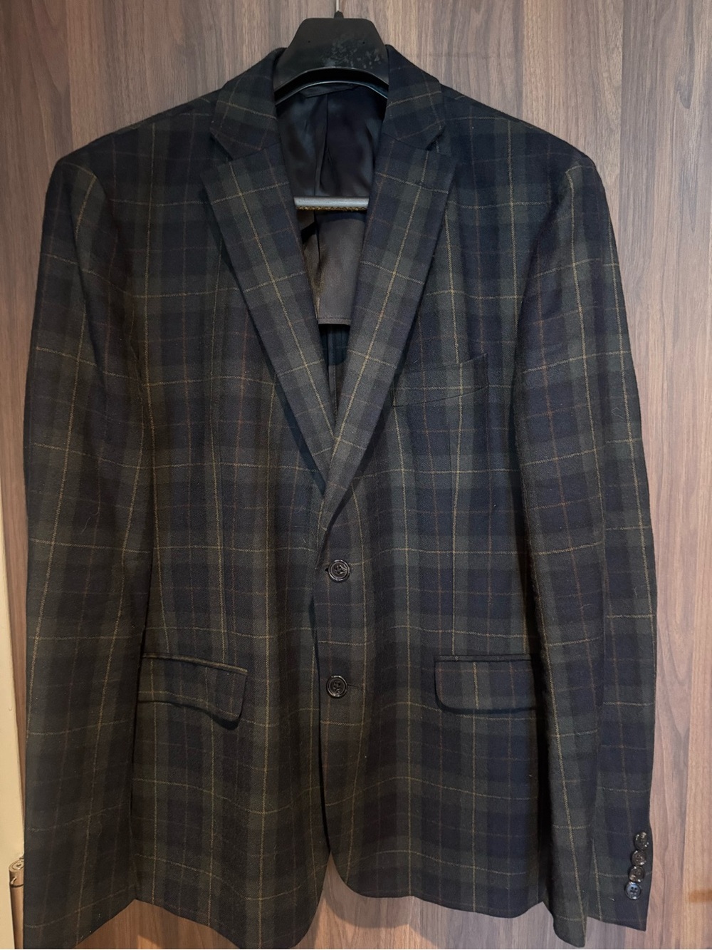 Lauren Ralph Lauren Lightweight Wool Men's Dark Green & Black Plaid Sport Jacket